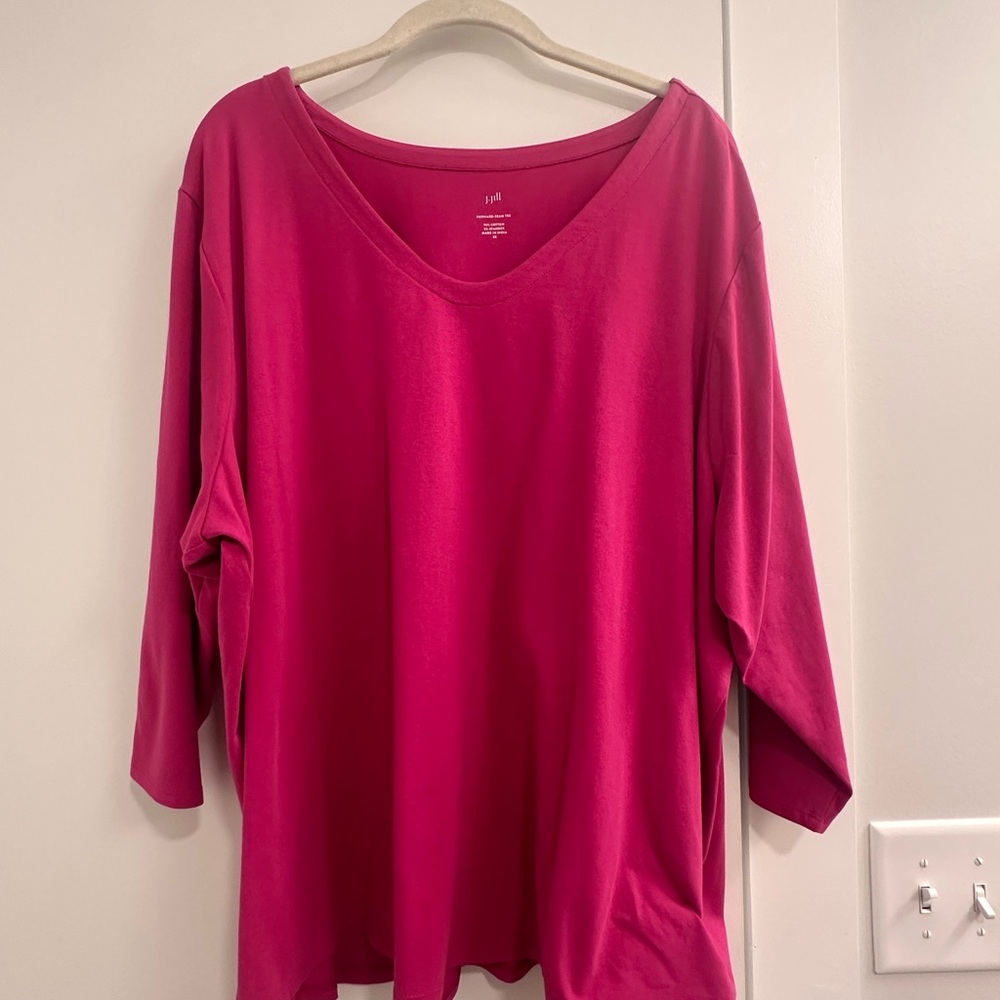 J. Jill Fuchsia Long Sleeve Top - Picture 3 of 4
